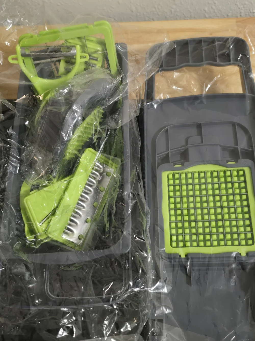 16-1 Multi-Function Vegetable Chopper and Slicer - Lime Green & Gray